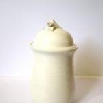 White Bird Lidded Jar, Canister In Porcelain,..
